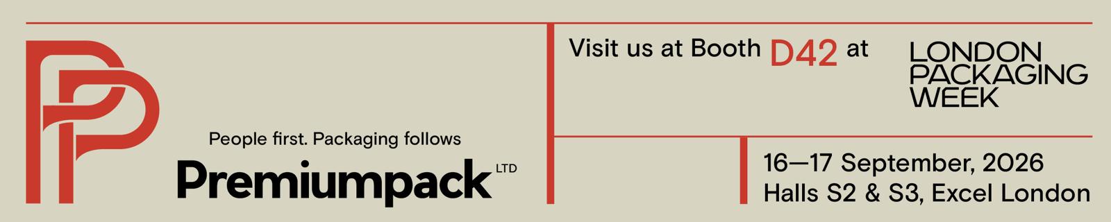 Premiumpack LTD at London Packaging Week, Booth D42, 16-17 September 2026